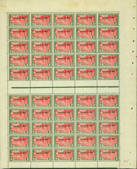 French Colony Inini 1932- MNH stamps.Yvert Nr.: 24. Sheet of 50. (EB) AR1-01214