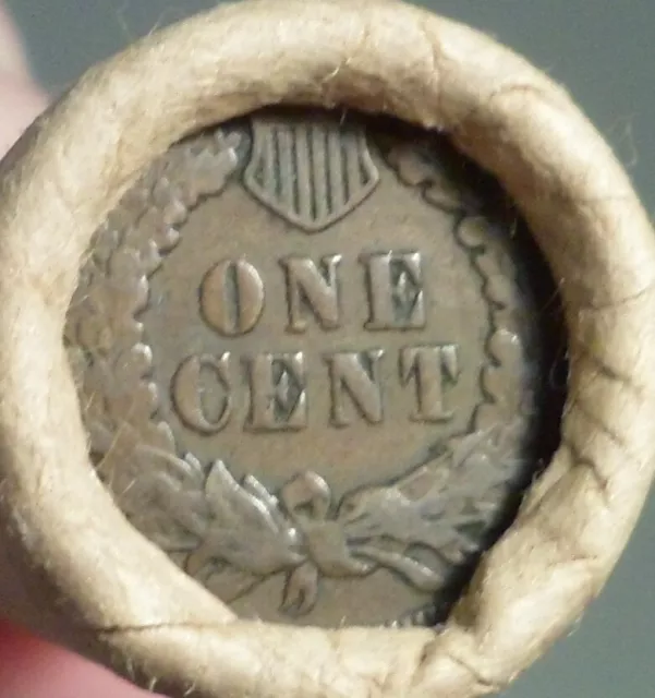 Vintage Penny Roll Mix Small Cents Indian Head Both End San Francisco Wrap Rare!