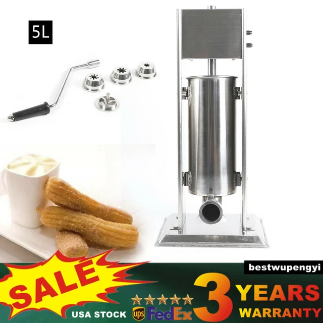 Heavy Duty 5L Commercial Electric Churro Maker Machine Restaurant+4 Nozzles USA
