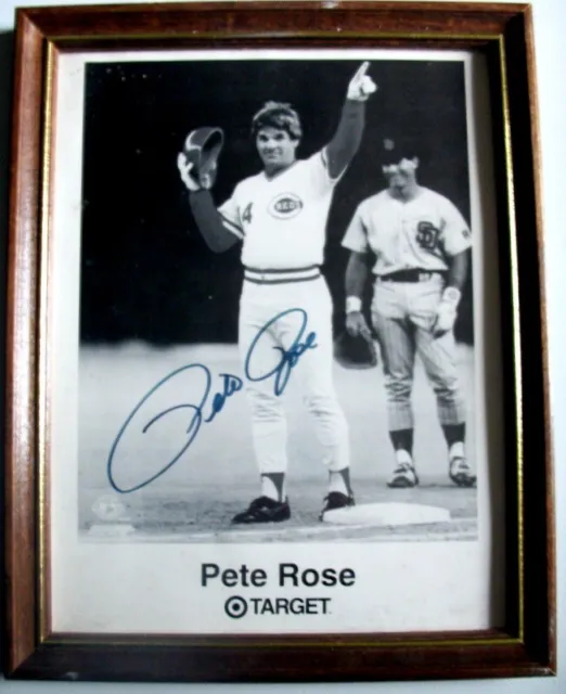 PETE ROSE In Person Autograph Photograph Promo Framed
