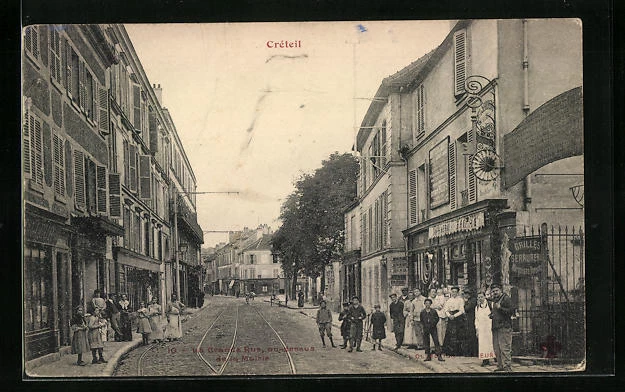 CPA Créteil, La Grande Rue, au dessus de la Mairie