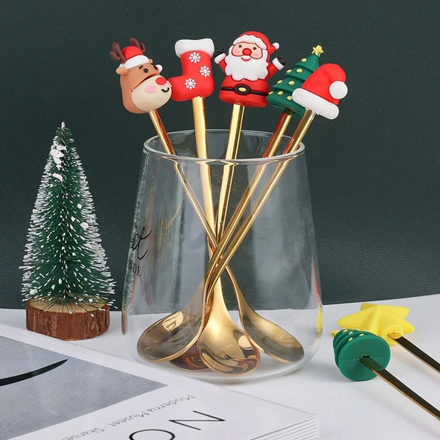 Set stoviglie natalizie festive cucchiaio forchetta posate decorazione natalizia