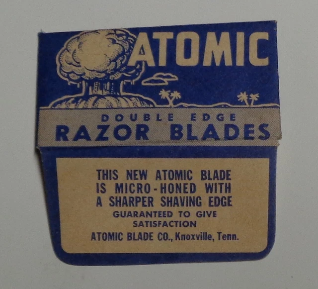 Vintage Razor Blade ATOMIC Bomb Blast One Wrapped Blade  VERY RARE
