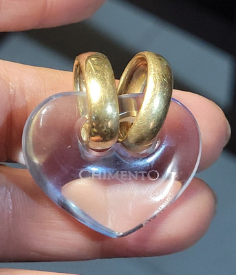 CHIMENTO LUSSO CHIMENTO ORO GIALLO DIAMANTI VERI CIONDOLO PENDENTE LUNA COLLANA DONNA 