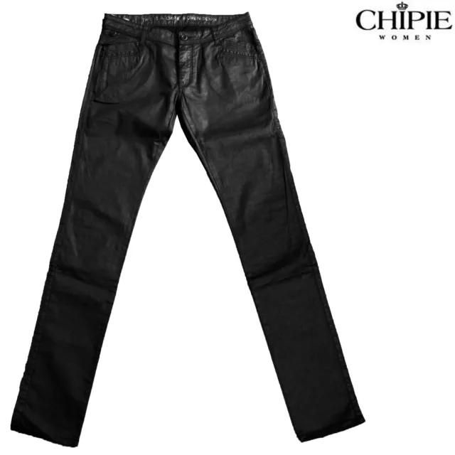 Jeans enduit noir CHIPIE modèle COVENT femme taille  semi haute  Taille W 31