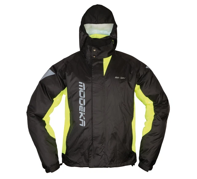 Moto Modeka Ax-Dry II Giacca Antipioggia Unisex (Nero/Giallo) TG:XXL