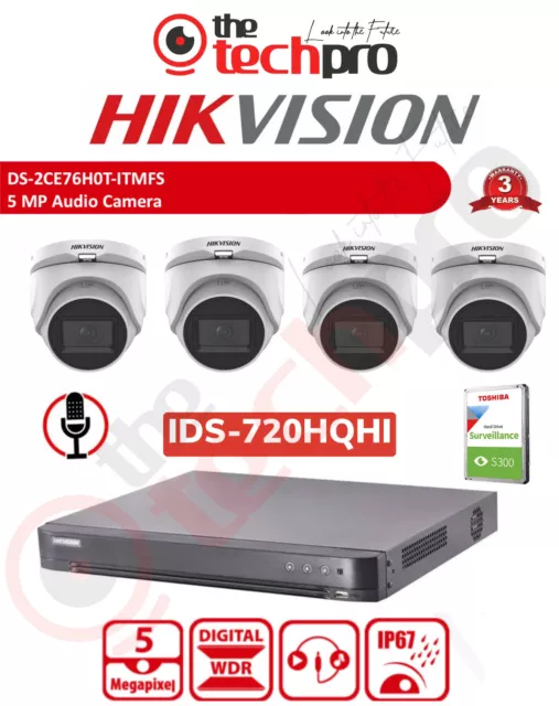 Hikvision 5MP Mikro CCTV Sicherheitssystem Kit 4/8/16CH DVR HD Dome Kamera Außenbereich