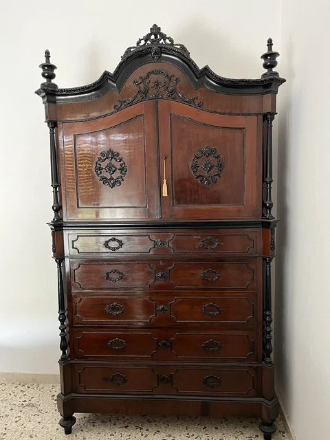 Coppia Di Chiffonier Siciliane Autentiche Fine Ottocento