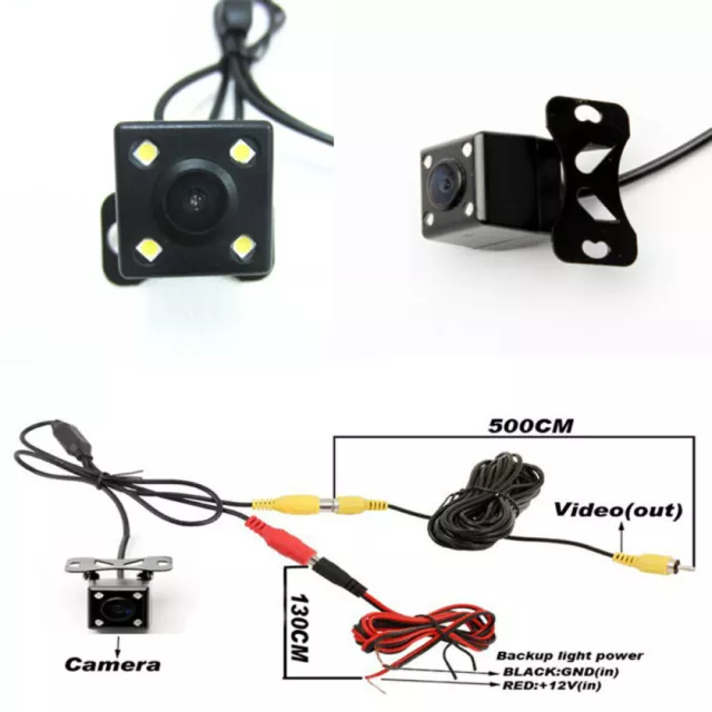 4LED HD Car Rear View Camera 170°Reversing Parking Cam Night Vision Waterproof