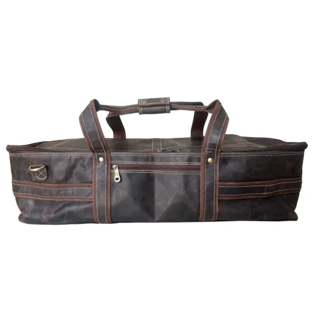 Drum Hardware Carrying Bag Real Leather Heavy Duty Large Duffel Sport Gear Case