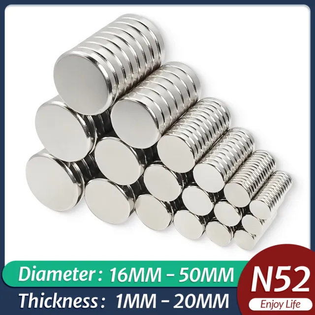 MIN CI Magnets Strong Large, Pack of 2 Neodymium Magnets with Thread D66 x  8 mm M6 Magnets Screwable Flat Magnets with Hole Countersunk Head Magnets