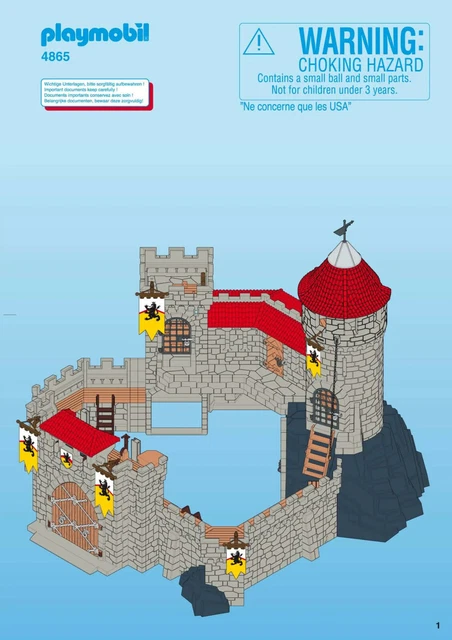 Playmobil Moyen-Âge - Mur D'angle Château 4865 - Pièce De Construction Playmobil L32166, Occasion