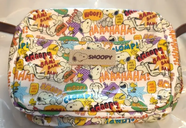 SNOOPY Woodstock Peanuts shoulder Bag Small Purse  8"x5" Comics style vinyl NICE