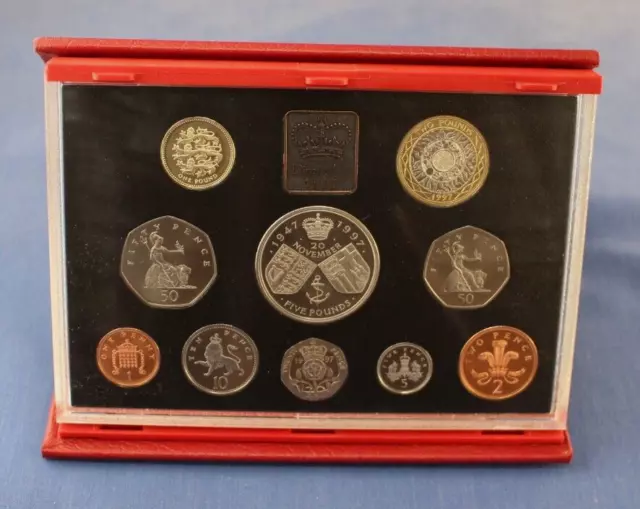 1997 Royal Mint 10 coin Deluxe Proof Set in Case with COA
