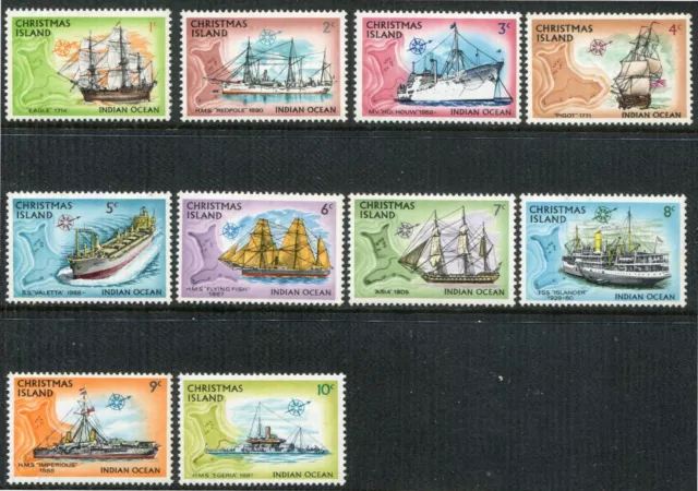 1972 Christmas Island Stamps - Ships & Map of Christmas Island - MUH