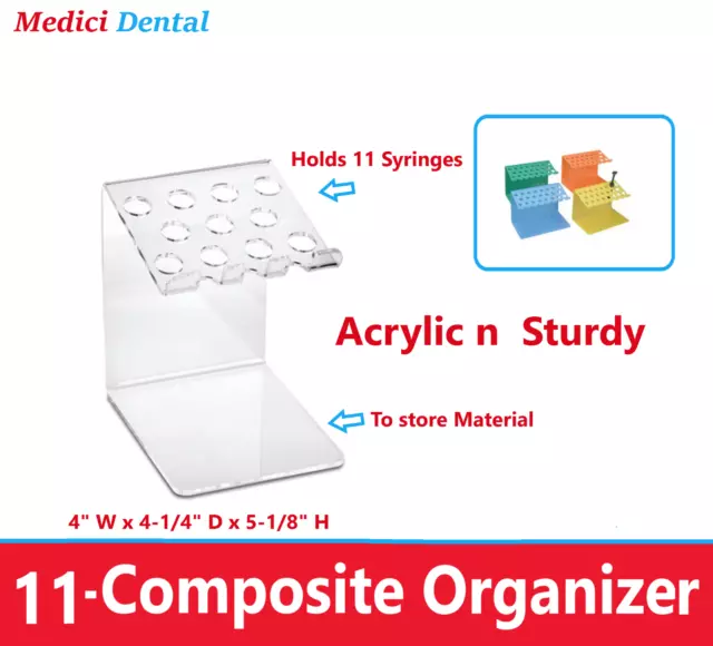 Dental Acrylic Composite Material Organizer Hold Sturdy, Clear, SMALL or LARGE