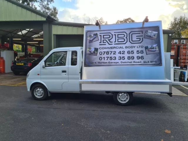 Advertising truck. Mobile Billboard bodies for chassis cab, trucks and trailers.