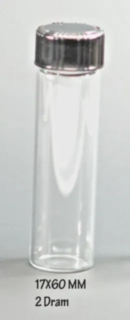 10 Piece Small Clear Glass Vial  6ml - 2 Dram Bottles With Screw Caps -17x 60 mm