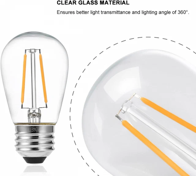 LEDGLE 2W ST64 E27 Screw Classic LED Filament Bulb Warm White 2700K LED... 3