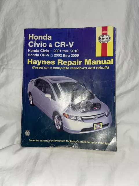 Haynes Honda Civic ‘01-‘10 & CR-V ‘02-‘09 Repair Manual 42026 Step-by-step