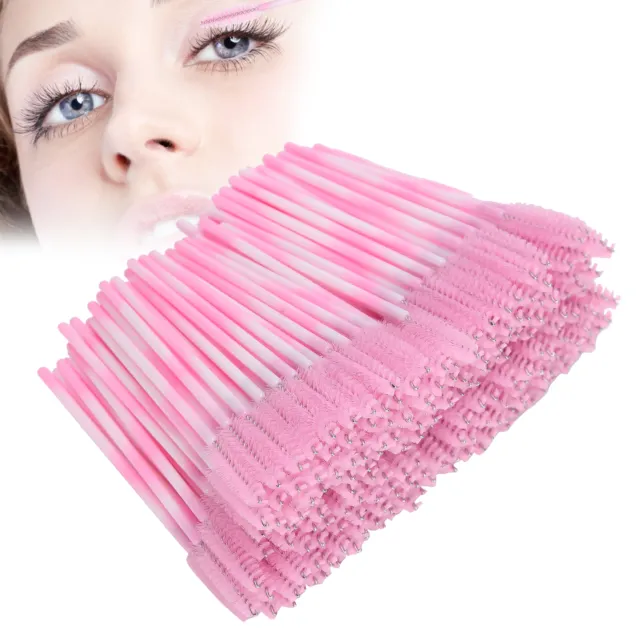 (Rose) 200x Jetable Lash Brush Travel Mascara Eyelash Brush Outil De Maquillage