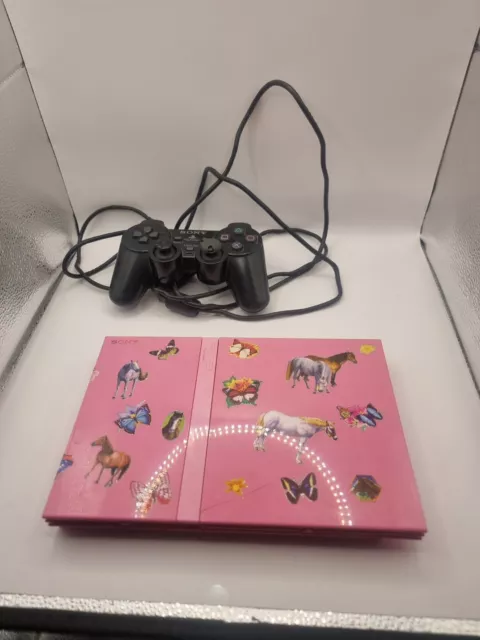 Sony PlayStation 2 Slim Pink Console Controller TV Lead No Power Supply Tested