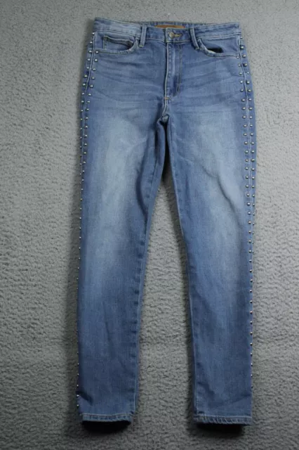 Joes Jeans Womens 26 Blue Charlie High Rise Skinny Crop Studded Washout Casual