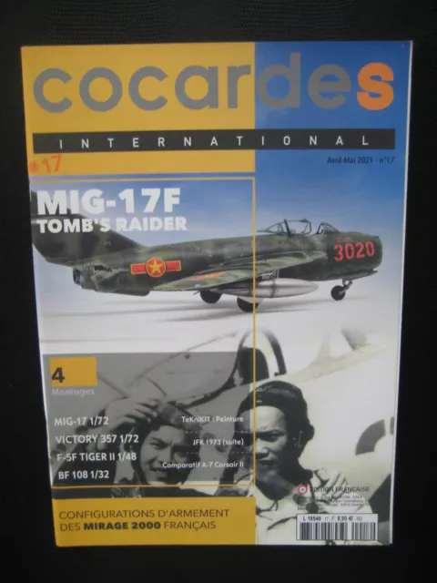 COCARDES n° 17 - MIG 17F TOMB'S RAIDER - F-5F TIGER II - MESSERSCHMITT BF-108