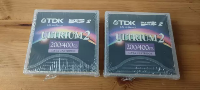 2 x Sealed TDK D2405-LTO2 LTO 2 Ultrium 2 200/400GB Data Cartridge Tape - New