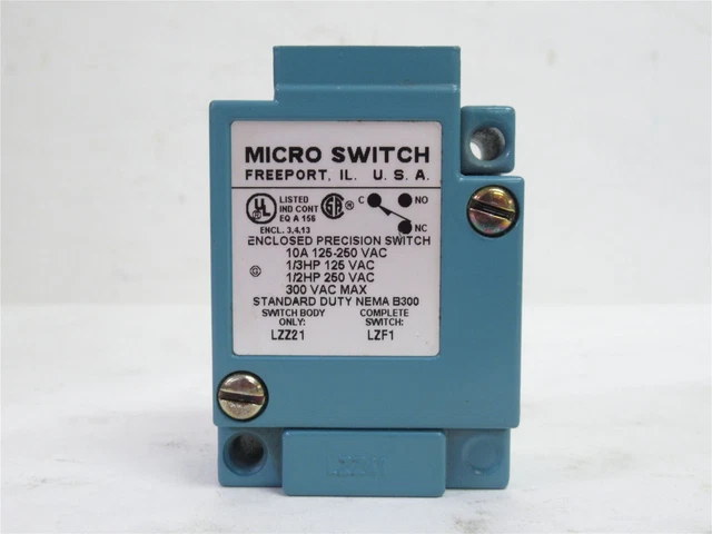 234755 New-No Box; Honeywell LZZ21 Micro Switch; 10A; 125-250VAC (No Actuator)
