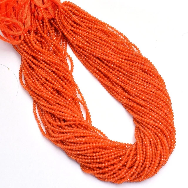 AAA Orange Cornaline Pierre 2mm-2.5m à Facettes Rondelle Perles 13 " 2 Strand