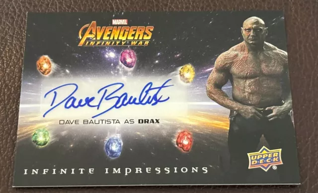 Upper Deck Marvel Studios Avengers Infinity War Dave Bautista Autograph NM Auto