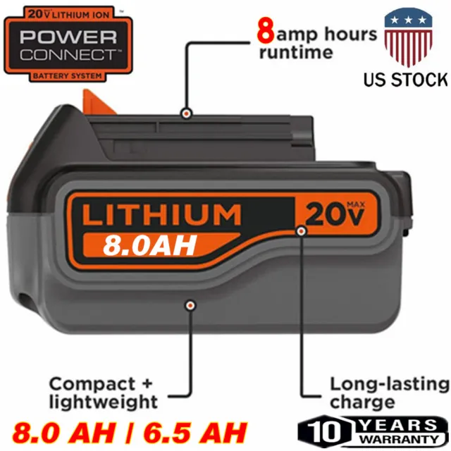  20V Max 8.0Ah LB2X4020 Replacement Battery for Black