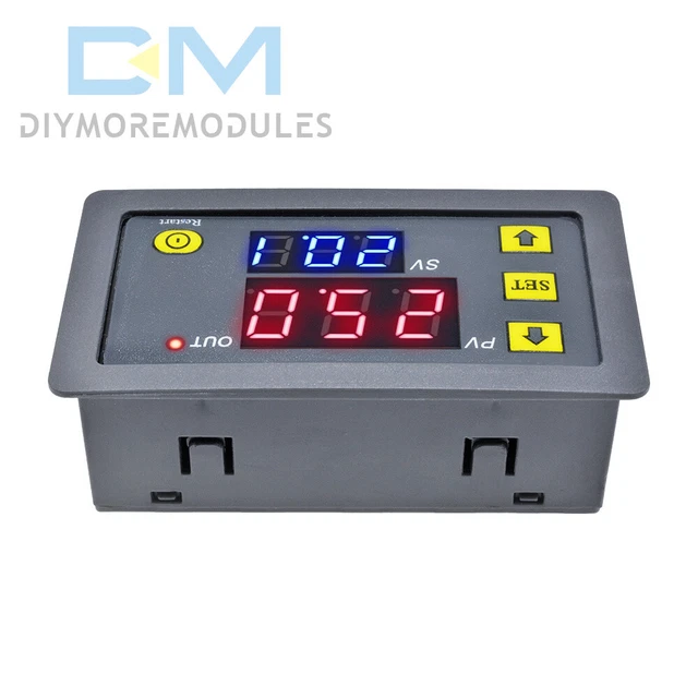 12V Cycle Timer Delay Dual Display Relay Module 0-999 hours/minutes/seconds