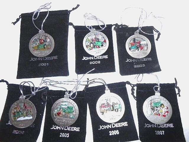 2001-2002-2003-2004-2005-2006-2007 ~ John Deere Pewter Ornaments