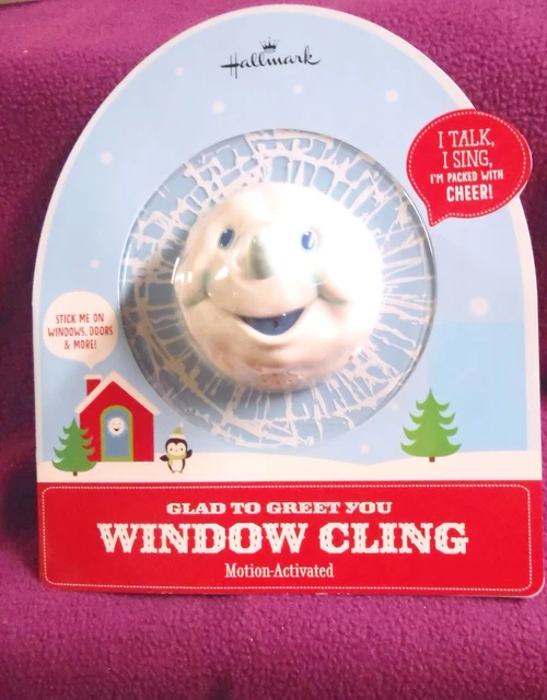 HALLMARK GLAD TO Greet You Snowballs Window Cling Motion Activated