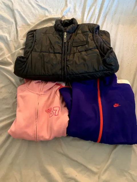 Girl's Athletic Lot of 3 Size 8-10M Medium Jackets Vests EUC Nike