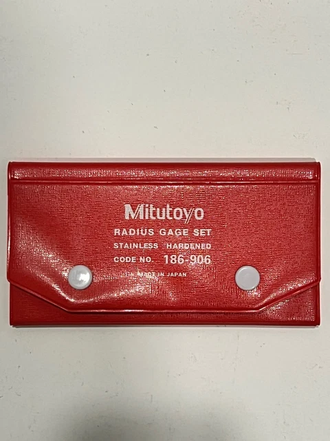 MITUTOYO 26 PC, 0.01 to 1/2" Radius, Stainless Steel Radius Gage Set