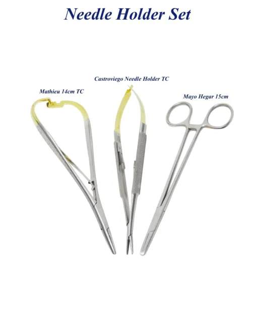 Needle Holders Dental Set instrumentos Mathieu 14cm Castroviego Mayo Hegar Marke