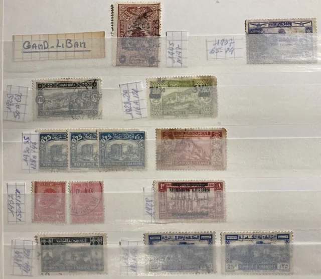 462- LOT de timbres  GRAND LIBAN tous états voir scan