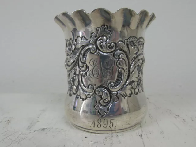 American Sterling Tooth Pick Holder, Repousse', c1895