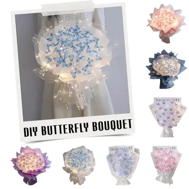 Diy Butterfly Bouquets Handmade Butterfly Flowers Material Package Bouquets L8S5