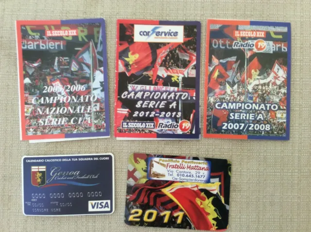 5 Calendarietti Calcio Genoa 1893 Secolo Xix E Visa 2005 2007 2009 2011 2012
