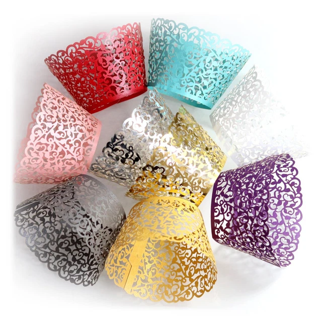 50 pz Bordo carta torta facile da assemblare supporto cupcake cavo decorazione cavo cavo