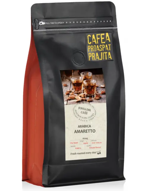 Frisch gerösteter Kaffee mit natürlichem Amaretto-Aroma 100% Arabica