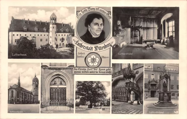 Lutherstadt Wittenberg Lutherhaus Schlosskirche Postkarte AK