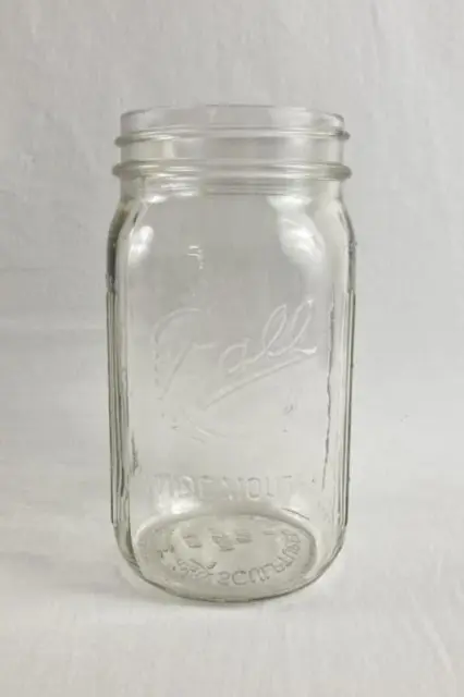 Vintage Ball Mason Jar Up To 24oz Size Clear Fruit Pattern No Lid Freezer