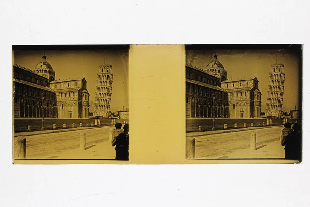Italien Pisa -umfang Schiefe Foto Platte P45L5n11 Gläser Positiven Stereo
