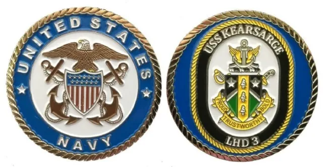 USS Kearsarge LHD 3 Officer Challenge Coin