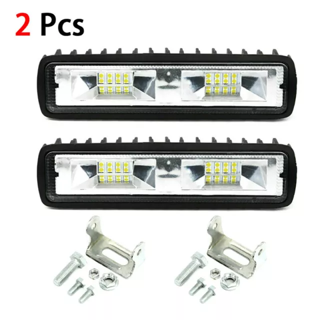 2x 48W 6'' Car Driving Fog Lamp 16LED Spot Beam Bar Off Road Work Light UTE -wf